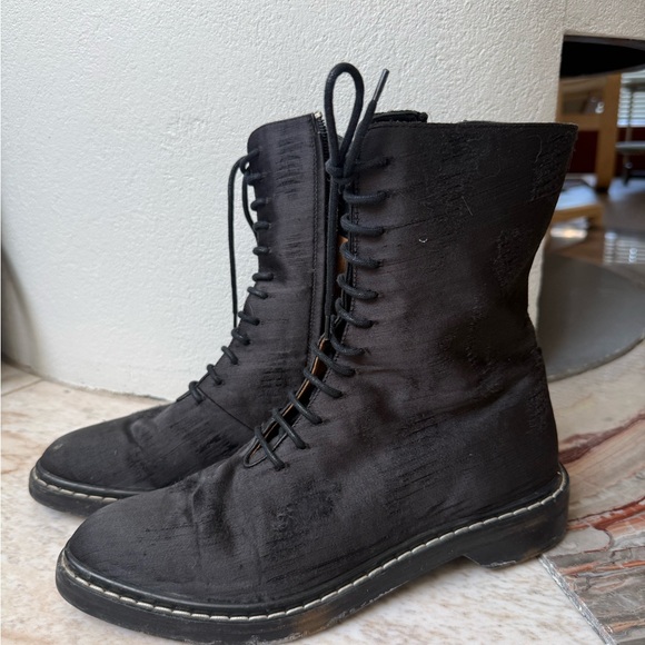 The Row Shoes - The Row silk greyish blue Ankle Boots
